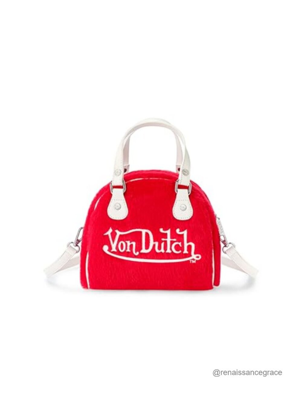 Mini Faux Fur Bowling Bag Crossbody Top Handle Vegan Leather